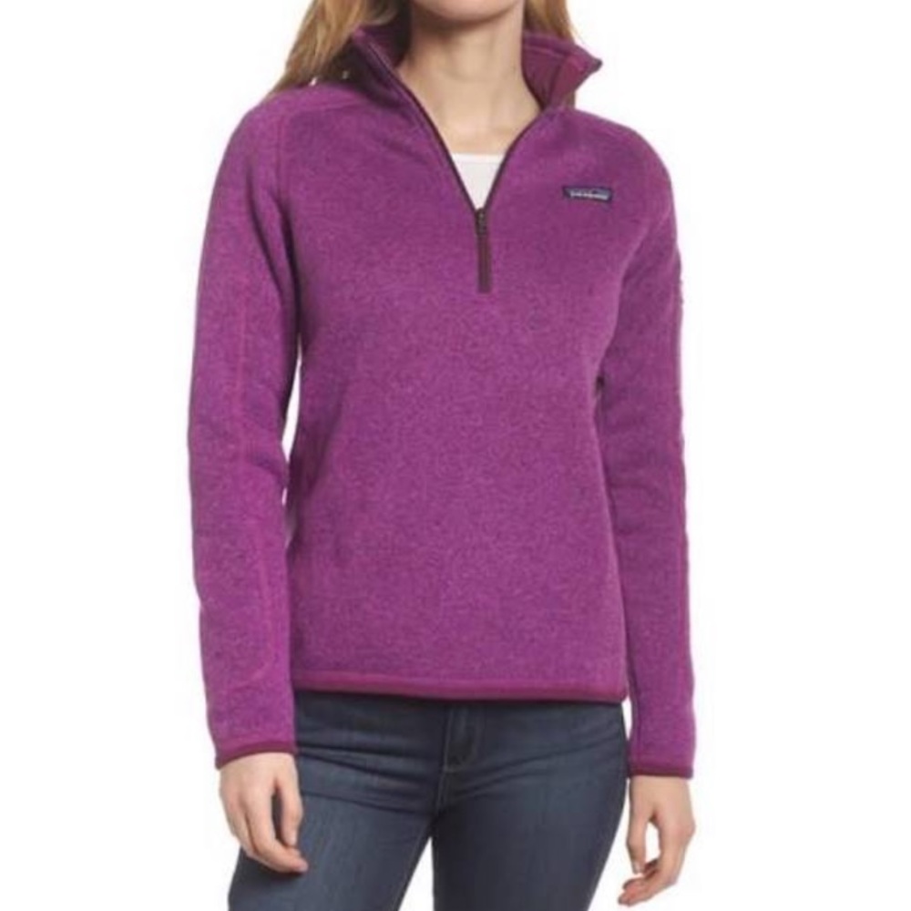 Patagonia womens better sweater quarter zip purple medium